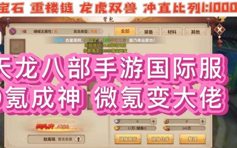 天龙八部公益服的独特魅力与优缺点解析：升级快、装备易获取